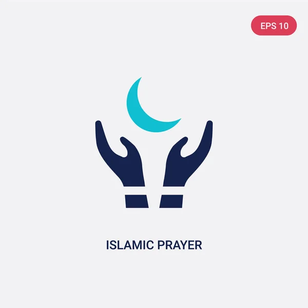 two color islamic prayer vector icon from cultures concept. isol