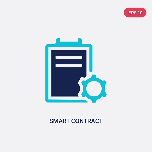 Twee kleuren Smart contract vector-pictogram van algemeen concept. Isola — Stockvector