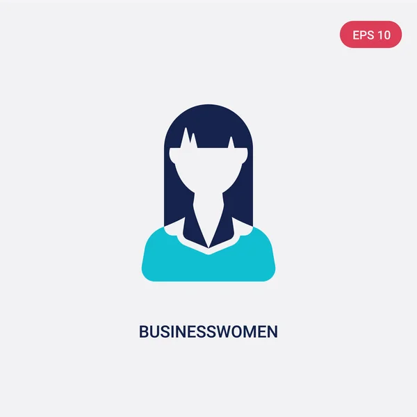 Две цветные деловые женщины векторная икона из бизнес-концепции. isola — стоковый вектор