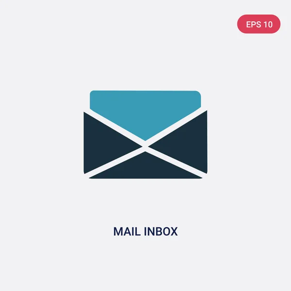 Ícone de vetor de caixa de entrada de correio de duas cores do conceito de interface de usuário. é —  Vetores de Stock