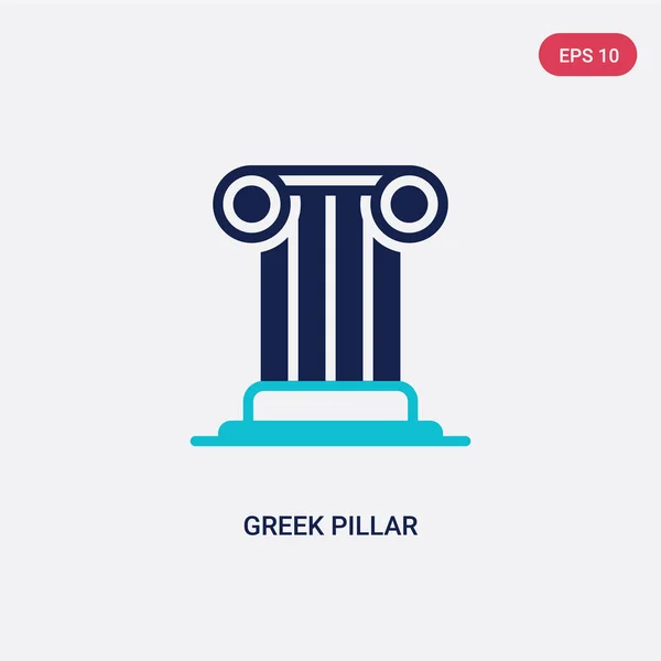 Dos color griego pilar vector icono de concepto de educación. isola — Vector de stock