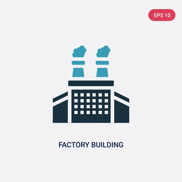 Icono de vector de construcción de fábrica de dos colores del concepto de la industria. es — Archivo Imágenes Vectoriales