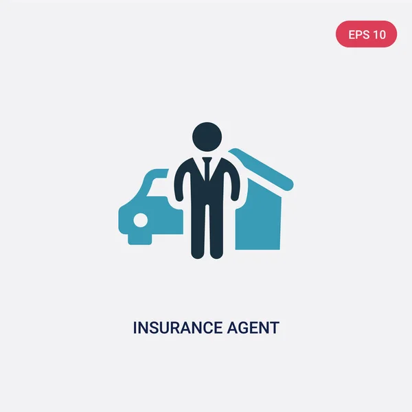 Два цвета страховой агент вектор значок от концепции страхования. is — стоковый вектор