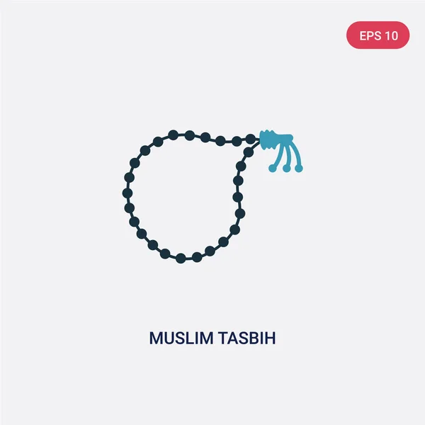 Dos color musulmán tasbih vector icono del concepto de la religión. isola — Vector de stock