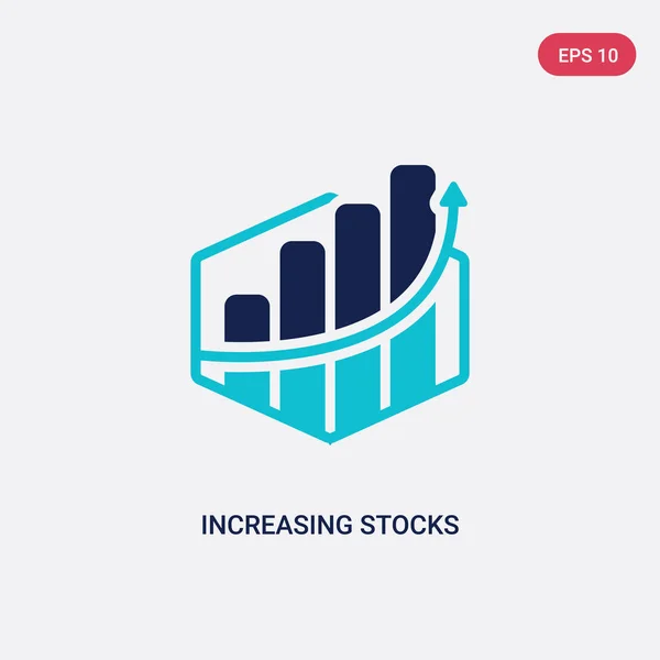 Veri tos dan çubuklar vektör simgesinin iki renk artan hisse senetleri grafik — Stok Vektör