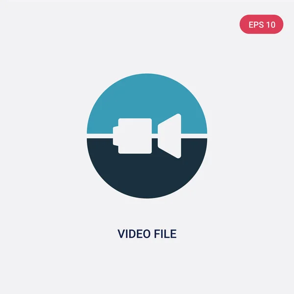 Dwa kolorowy plik wideo ikona wektor z koncepcji interfejsu użytkownika. Jest — Wektor stockowy