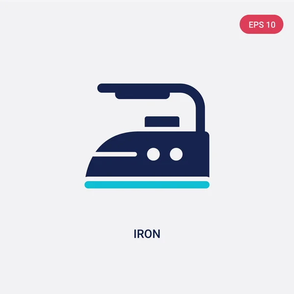 Icono vectorial de hierro de dos colores de concepto de limpieza. azul aislado — Vector de stock