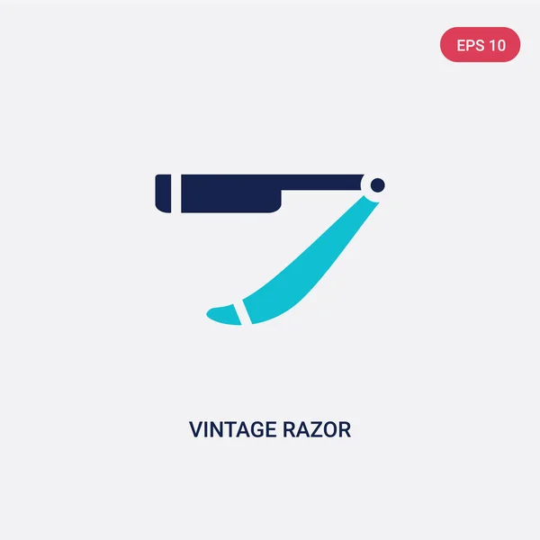 Två färg Vintage Razor vektor ikon från Beauty Concept. Isolera — Stock vektor