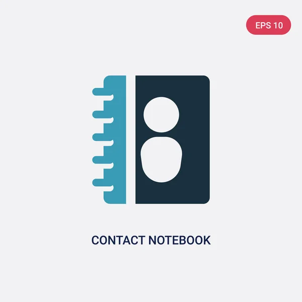 Dwa kolor notebook ikona wektor kontakt z interfejsu użytkownika conce — Wektor stockowy