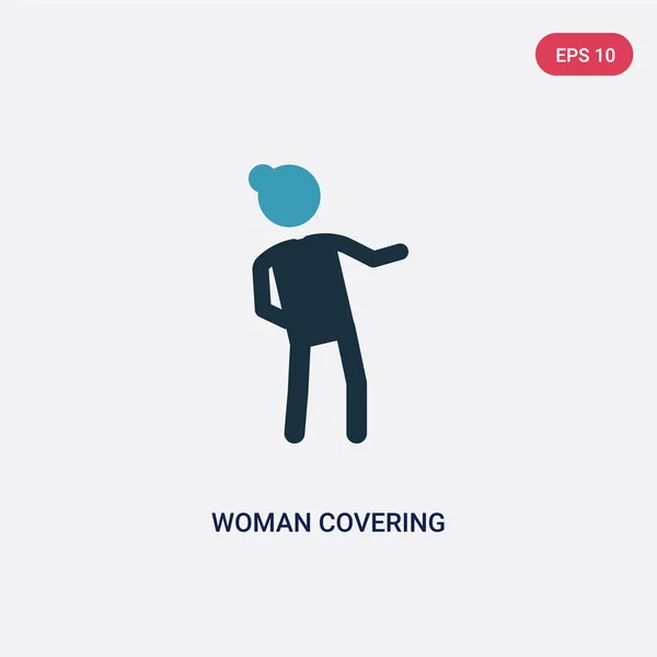 Mujer de dos colores que cubre el icono de vector de concepto de personas. isolat — Vector de stock