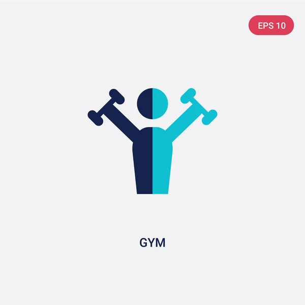 Δύο έγχρωμο εικονίδιο διάνυσμα γυμναστήριο από την ιδέα της υγείας. απομονωμένο μπλε γυμναστήριο — Διανυσματικό Αρχείο