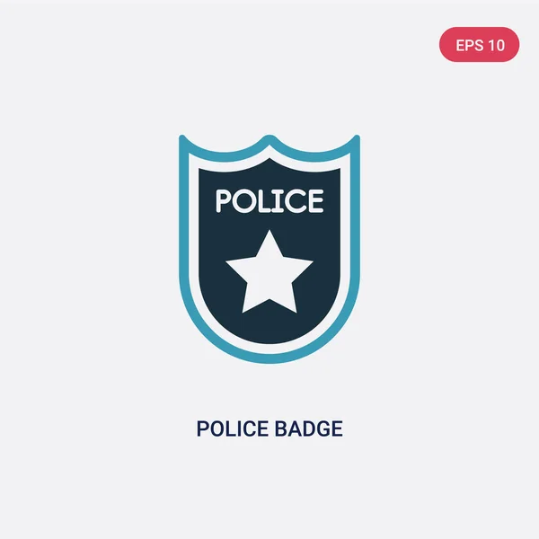 Dos color policía insignia vector icono de la ley y el concepto de justicia . — Vector de stock