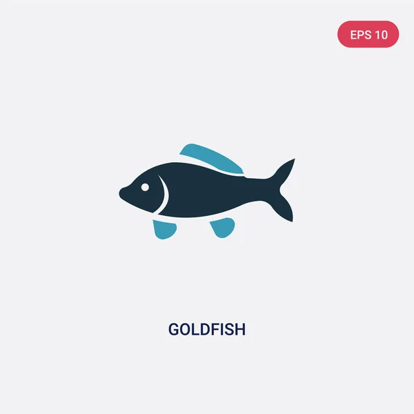 Ícone vetorial de dois peixes dourados coloridos do conceito de animais. bl isolado —  Vetores de Stock