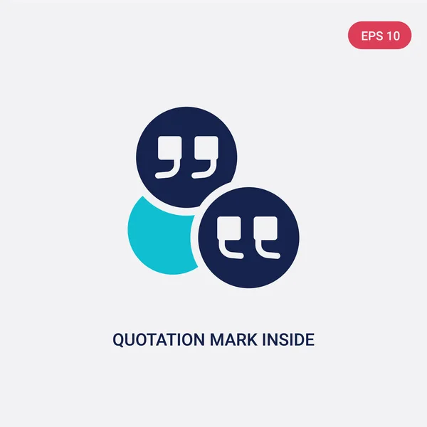 two color quotation mark inside a circle vector icon from genera