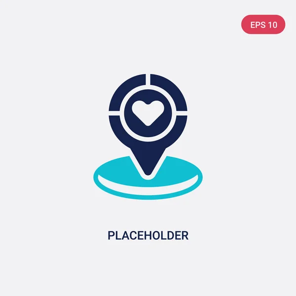 Dua ikon vektor placeholder warna dari blogger dan influencer co - Stok Vektor