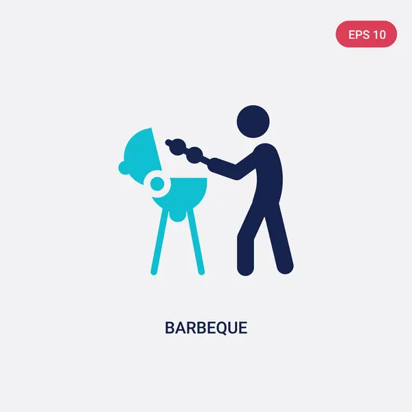 Icône vectorielle de barbecue à deux couleurs du concept d'activité et de passe-temps — Image vectorielle