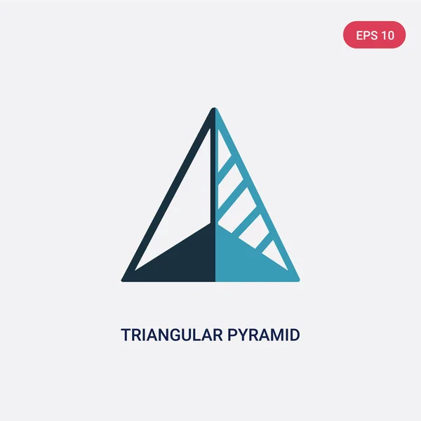 Deux couleurs pyramide triangulaire forme volumétrique icône vectorielle de — Image vectorielle