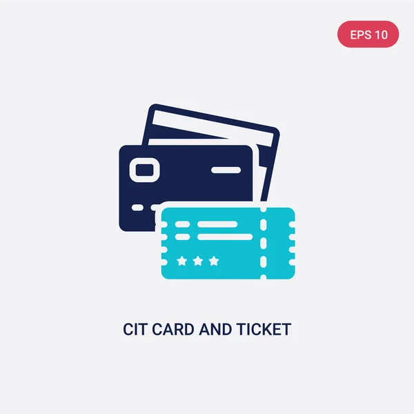 Zweifarbige Cit-Karte und Ticketvektorsymbol aus dem Geschäftskonzept. — Stockvektor