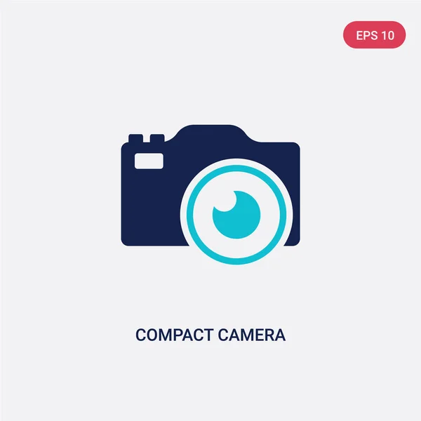 Due colori compatto fotocamera vettoriale icona da roba elettronica riempire — Vettoriale Stock