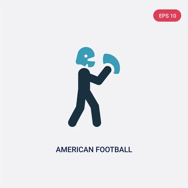 Duas cores jogador de futebol americano ícone vetor de esportes conce — Vetor de Stock