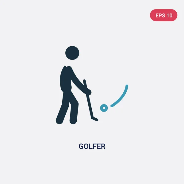 Zweifarbiges Golfer-Vektor-Symbol aus dem Benutzerkonzept. vereinzelt blaues Licht — Stockvektor