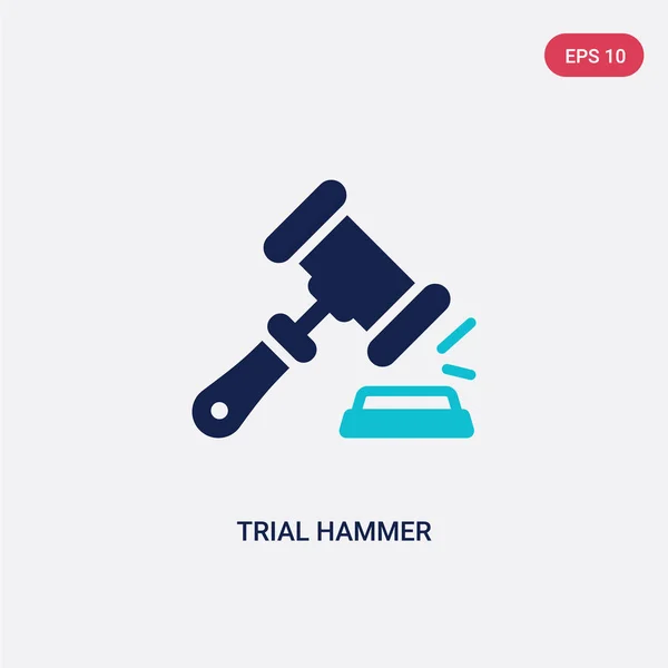 Two color trial hammer vector icon from business and finance con — Stock Vector