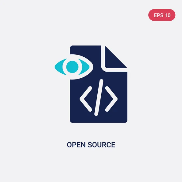 Icono de vector de código abierto de dos colores desde el concepto general. aislado — Archivo Imágenes Vectoriales