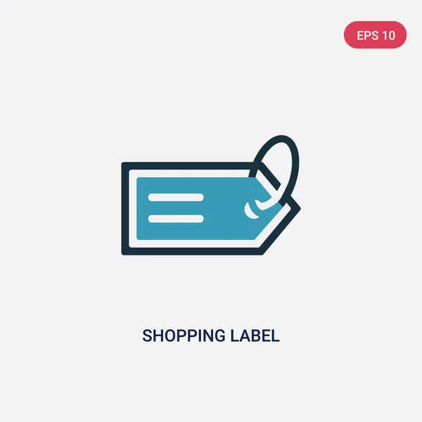 Icône vectorielle d'étiquette d'achat de deux couleurs du concept d'interface utilisateur — Image vectorielle