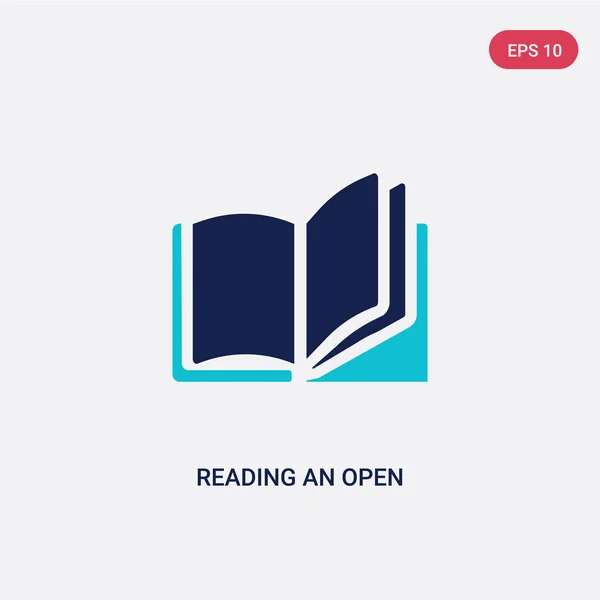 两种颜色阅读一个开放的图书矢量图标从教育自负 — 图库矢量图片