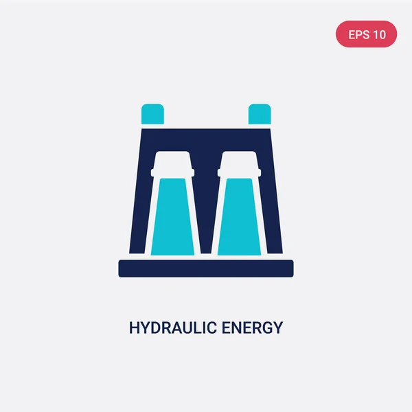 Dvoubarevná ikona hydraulického energetického vektoru od koncepce ekologie. Iso — Stockový vektor