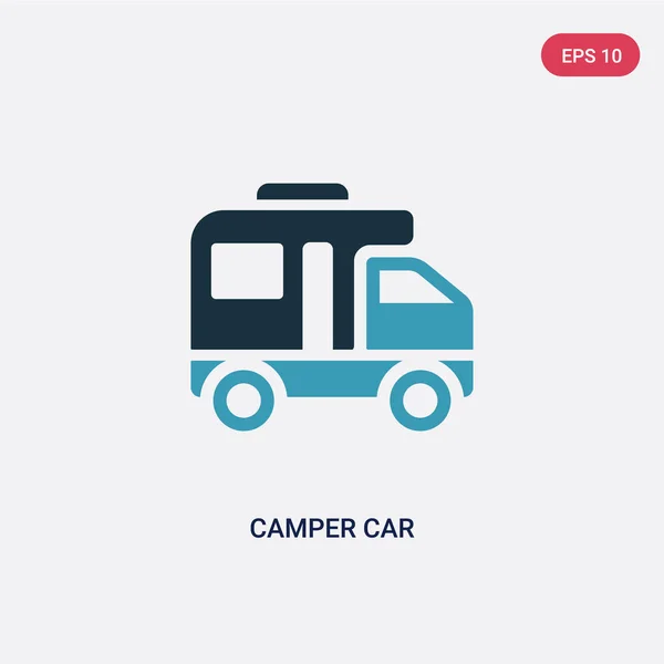 Due colori camper car vector icona dal concetto di trasporto. è — Vettoriale Stock