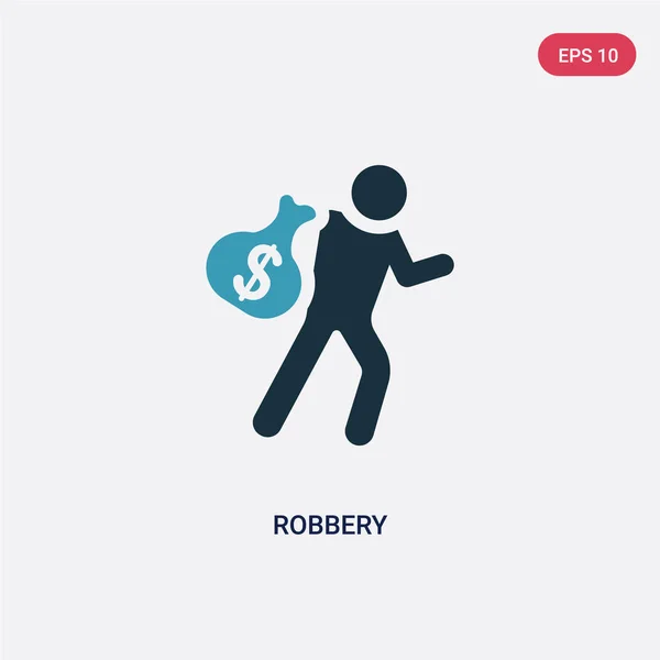 Two color robbery vector icon from insurance concept. isolated b — Stock Vector