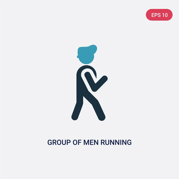 Dos grupo de colores de los hombres corriendo icono de vector de concepto de personas . — Archivo Imágenes Vectoriales