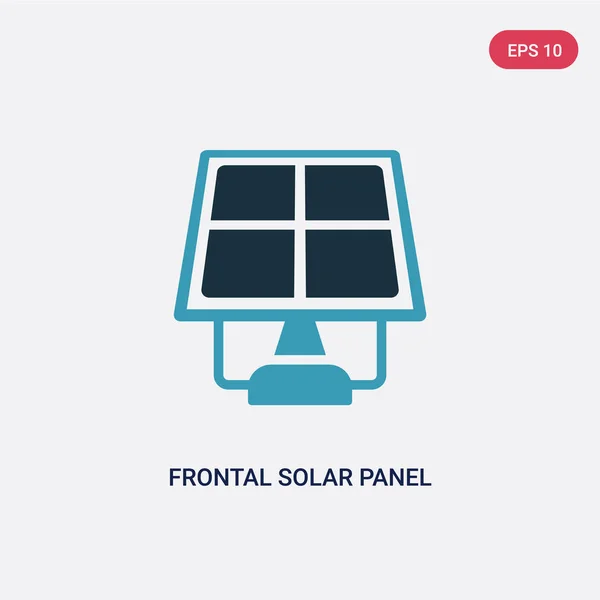 Icono de vector panel solar frontal de dos colores de la tecnología concep — Archivo Imágenes Vectoriales