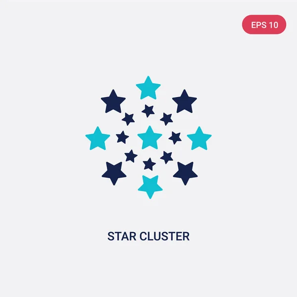 Icono de vector de cúmulo de estrellas de dos colores del concepto de astronomía. isola — Vector de stock