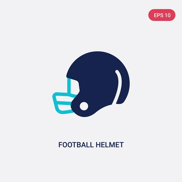 Dos colores casco de fútbol icono del vector de fútbol americano con — Vector de stock