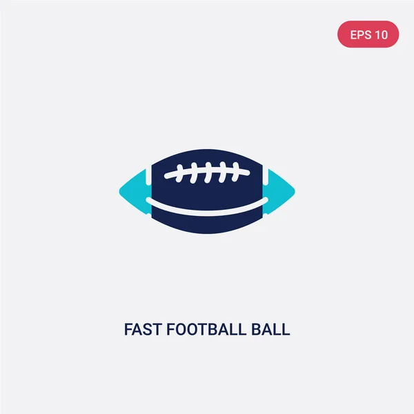 Dos colores rápida bola de fútbol icono del vector de fútbol americano — Vector de stock