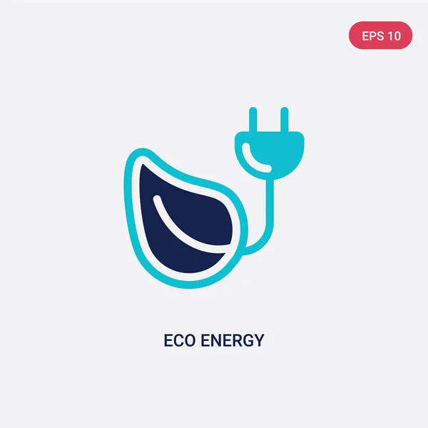 Due colori eco icona vettore di energia dal concetto di ecologia. isolato — Vettoriale Stock