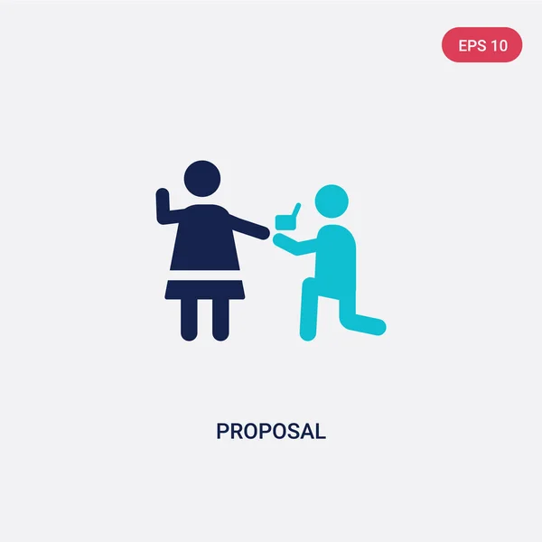 Dos color propuesta vector icono de amor & concepto de la boda. isol — Vector de stock