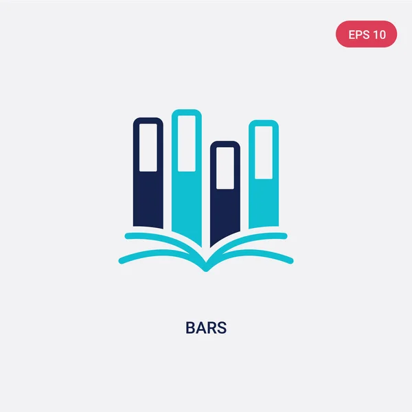 Duas barras de cores vetor ícone do conceito de educação. azul isolado — Vetor de Stock
