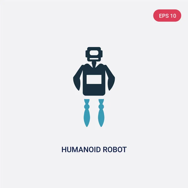 Два цвета гуманоидной иконки вектора робота от концепции технологии. is — стоковый вектор