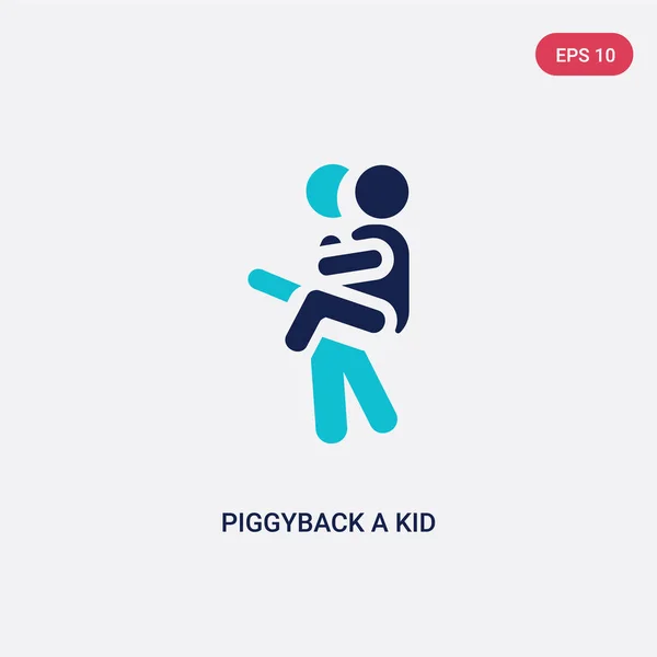 Two color piggyback a kid vector icon from behavior concept. iso Royalty Free Stock Illustrations