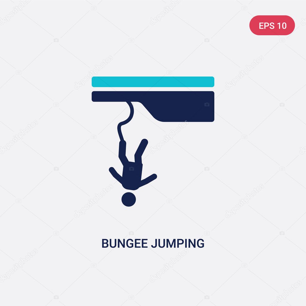 two color bungee jumping vector icon from free time concept. iso