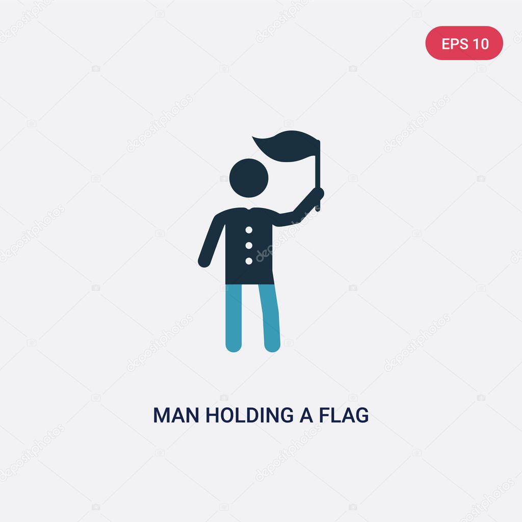 two color man holding a flag vector icon from people concept. is
