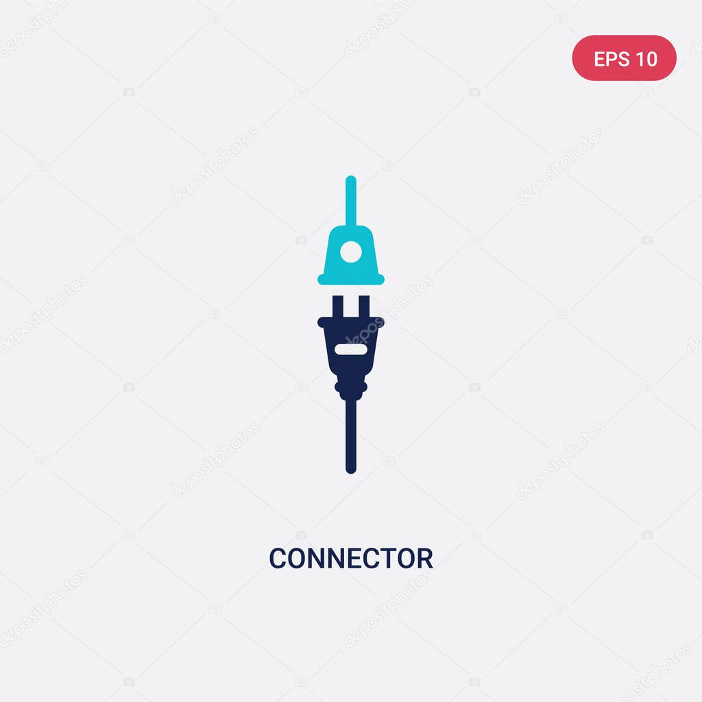 Two color connector vector icon from electronic devices concept. isolated blue connector vector sign symbol can be use for web, mobile and logo. eps 10