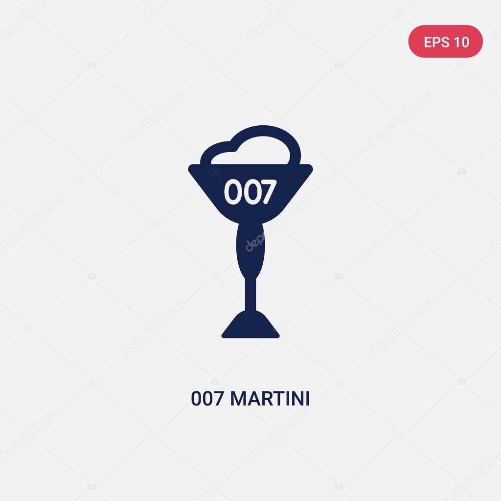 two color 007 martini vector icon from drinks concept. isolated 