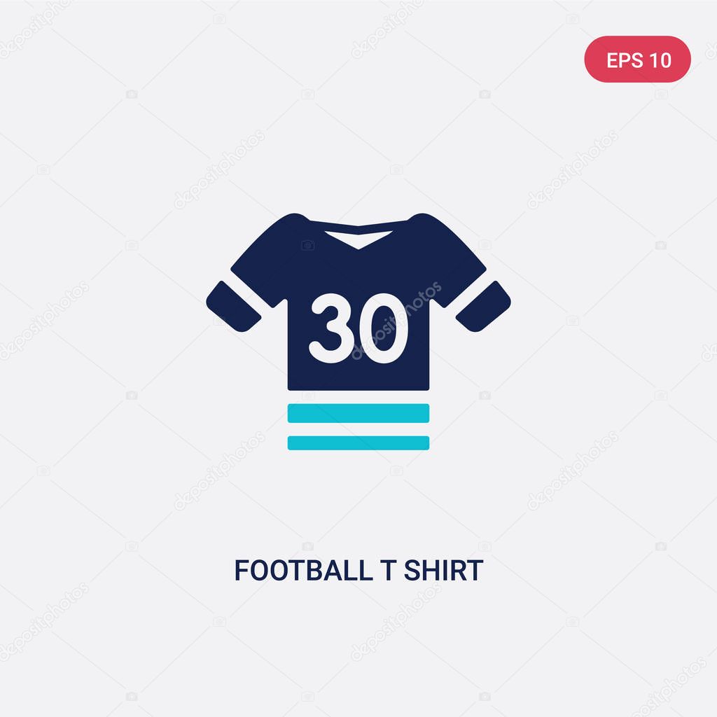 two color football t shirt with number 83 vector icon from ameri