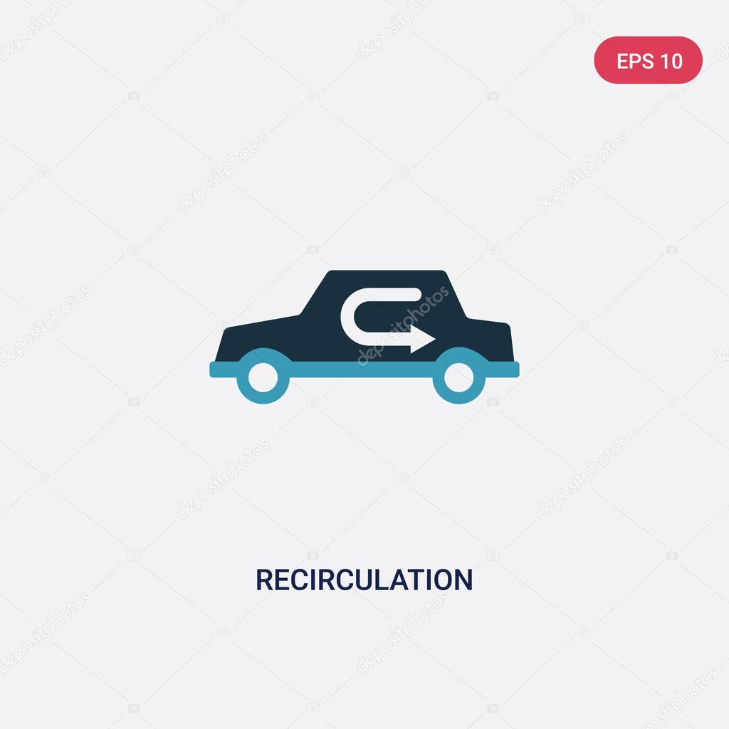 two color recirculation vector icon from transport concept. isol