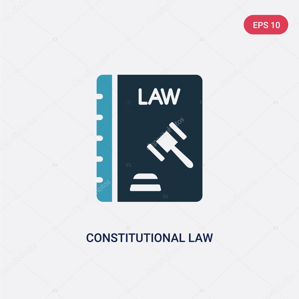 Two color constitutional law vector icon from law and justice concept. isolated blue constitutional law vector sign symbol can be use for web, mobile and logo. eps 10