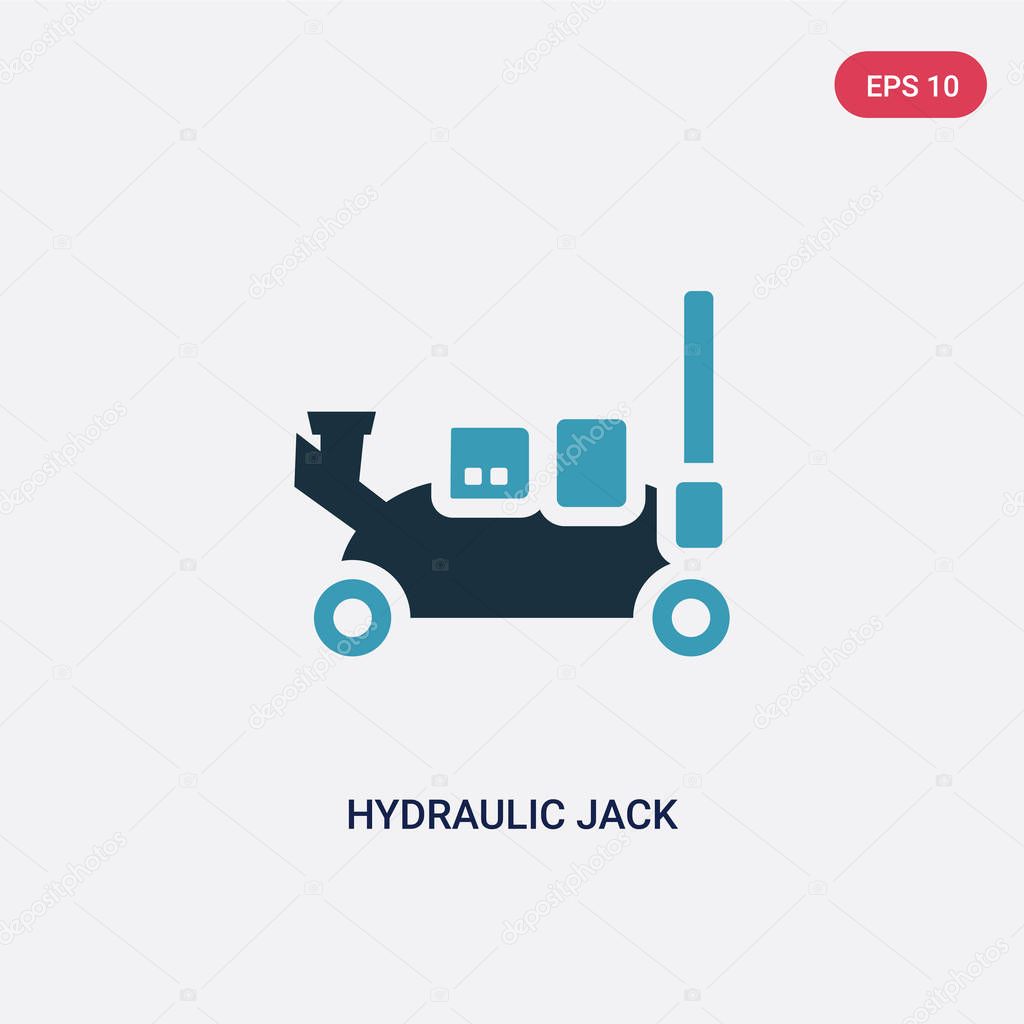 two color hydraulic jack vector icon from transportation concept